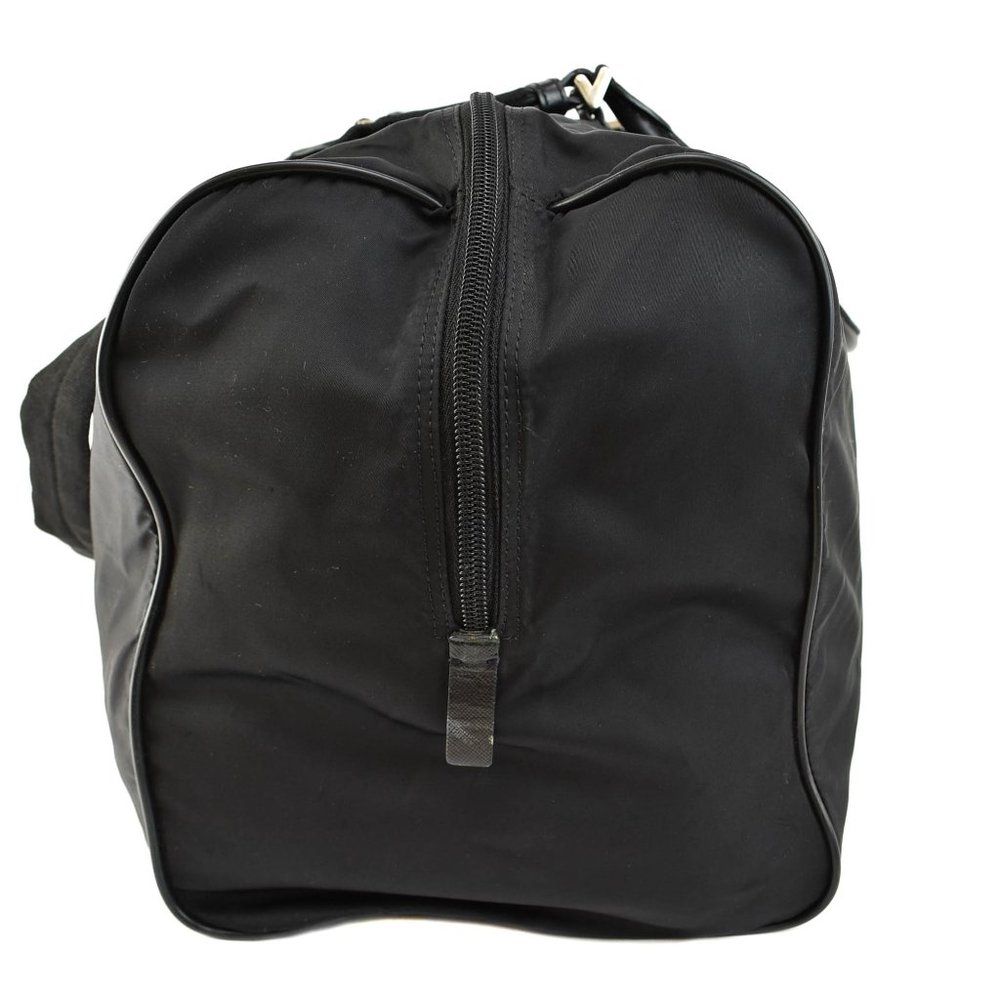 PRADA: Black, Tessuto Nylon & Saffiano Leather Duffel/Weekender Bag (su) - Picture 3 of 12